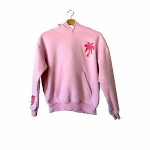 Pink Palm Puff Hoodie XXS